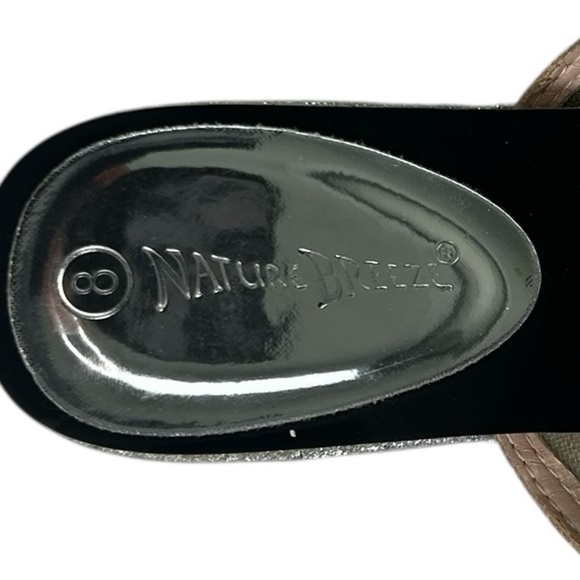 Nature Breeze Rhinestone Silver Sparkle Perforated Slide Sandals 8 Fairy - Picture 2 of 15